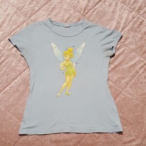 Blue Vintage T-Shirt with Tinkerbell Graphic XS